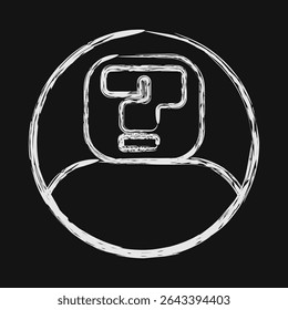 Icon anonymity. Crypto currency elements. Icon in chalk style.