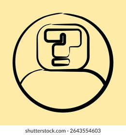 Icon anonymity. Crypto currency elements. Icon in hand drawn style.