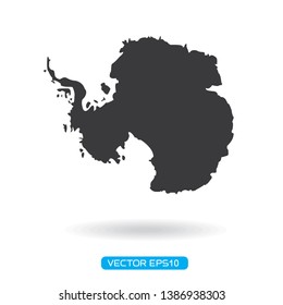 Icon Antarctica map. Sign, logo. Isolated vector Illustration.  EPS 10