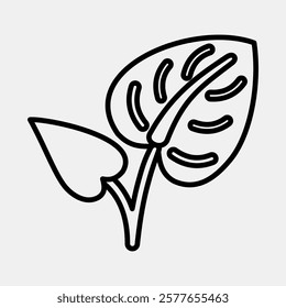 Icon anthurium. Beautiful flowers elements. Icon in line style.