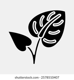 Icon anthurium. Beautiful flowers elements. Icon in glyph style.