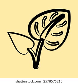 Icon anthurium. Beautiful flowers elements. Icon in hand drawn style.