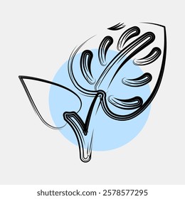 Icon anthurium. Beautiful flowers elements. Icon in color spot style.