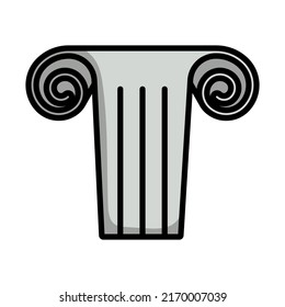Icon Of Antique Column. Editable Bold Outline With Color Fill Design. Vector Illustration.