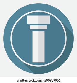 Icon Antique Column on white circle with a long shadow