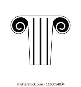 Icon of antique column. Thin line design. Vector illustration.