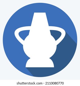 Icon Antique Jar - Long Shadow Style- Simple illustration, Good for Prints , Announcements, Etc