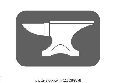 Icon anvil for blacksmith. Symbol blacksmith logo. Sign silhouette anvil. Heavy industry. Vector illustration