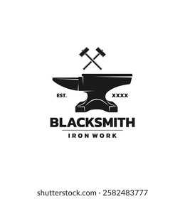 Icon anvil for blacksmith. Symbol blacksmith logo. Sign silhouette anvil. Heavy industry. Suitable for your design need, logo, illustration, animation, etc.
