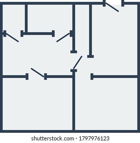 Icon Of Apartment Plan. Flat Color Design. Vector Illustration.