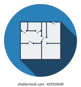 Icon of apartment plan. Flat design. Vector illustration.