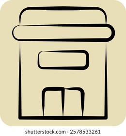 Icon Apartment. related to Retirement symbol. hand drawn style. design editable