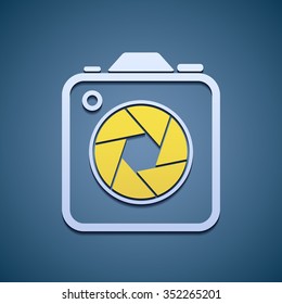 Icon aperture camera. Flat graphics. Stock vector illustration.
