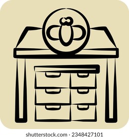 Icon Apiary. related to Apiary symbol. hand drawn style. simple design editable. simple illustration