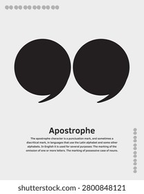Icono Apostrophe forma redonda minimalista diseño de símbolo negro