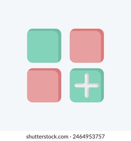 Icon App. related to Button Download symbol. color mate style. simple design illustration