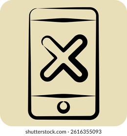 Icon App. related to Exclamation symbol. hand drawn style. design editable