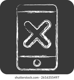 Icon App. related to Exclamation symbol. chalk Style. design editable