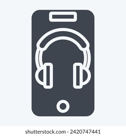Icon App. related to Podcast symbol. glyph style. simple design editable. simple illustration