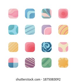 Icon for app set. Colorful flat vector illustration. Isolated on white background. 