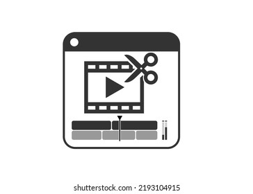 Icon  app Video Editing. Icon Video Timeline black Color.
