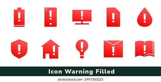 Advertencia del App de iconos . Icono de atención inteligente. Libro de iconos libro de escritorio mensaje hogar archivo de batería diseño de agua