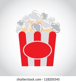 icon appetizing tasty Popcorn isolated on a white background