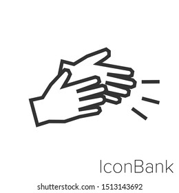 Icon applause in black and white Illustration.