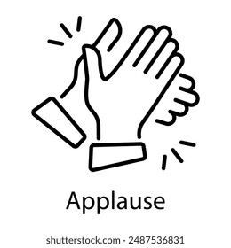 An icon of applause designed in line style