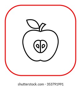 Icon of apple half