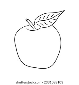 Icon of Apple. Hand drawn sketch. Retro vintage design. Vector illustration.