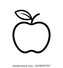  icon of apple isolated on white background for healthy eating and nutrition concept line icon vector illustration