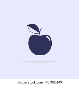 Icon apple with a leaf.
