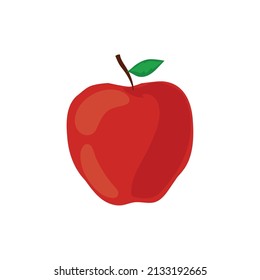 icon of apple with leaves
