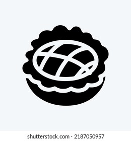 Icon Apple Pie. suitable for Bakery symbol. glyph style. simple design editable. design template vector. simple illustration