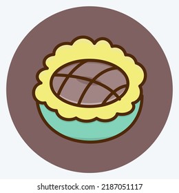 Icon Apple Pie. suitable for Bakery symbol. flat style. simple design editable. design template vector. simple illustration