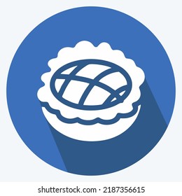 Icon Apple Pie. suitable for Bakery symbol. long shadow style. simple design editable. design template vector. simple illustration