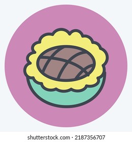 Icon Apple Pie. suitable for Bakery symbol. color mate style. simple design editable. design template vector. simple illustration