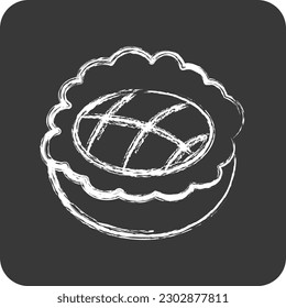 Icono Apple Pie. adecuado para el símbolo Bakery. estilo tiza. diseño simple editable. vector de plantilla de diseño