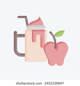 Icon Apple. related to Healthy Food symbol. flat style. simple design illustration