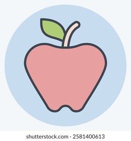 Icon Apple. related to Kindergarten symbol. color mate style. design editable