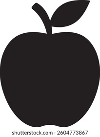 Icon Apple Simple Chalk Style Fruit and Vegetable Symbol