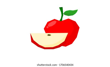   Corte de manzanas, vector de dieta saludable, ilustrador