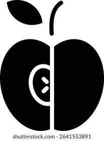 Icon of apple slices containing fiber that helps slow the absorption of sugar into the bloodstream, good for diabetics and as a diet for sufferers.