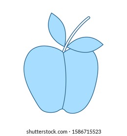 Ícone Da Apple Nas Cores Da Interface Do Usuário. Linha Fina Com Design De Preenchimento Azul. Ilustração de vetor.
