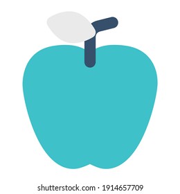 icon apple using flat style and blue color dominate