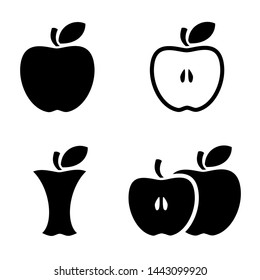 
Icon of apples, flat icon fruit, stub, half an apple.