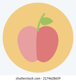 Icon Apples. suitable for garden symbol. flat style. simple design editable. design template vector. simple symbol illustration