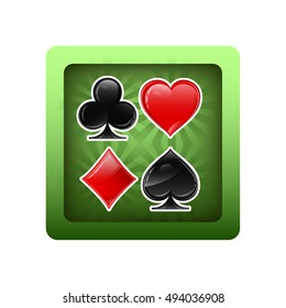 Icon for an application card game. You can use it for your design: poker card game.