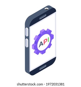 Icon Of Application Programming Interface, Api Interface In Isometric Style 